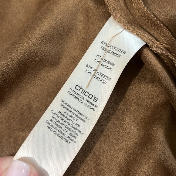 Chicos Faux Suede Grommet Jacket Size 0 - Picture 8 of 8